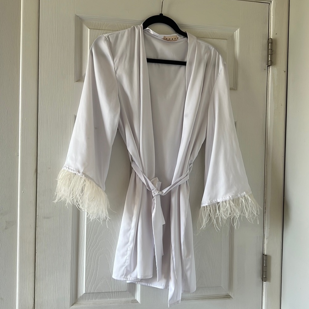 White bridal robe
